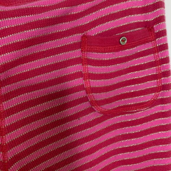Victoria's Secret Thermal Sleep Pants Sz Large Pink Red Sparkle Stripes - Picture 4 of 8